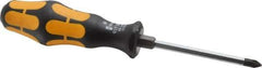 Wera - #1, 6-1/2" OAL, Demolition Phillips Screwdriver - 3-1/8" Blade Length, Hexagon Shank, Ergonomic Handle - Exact Industrial Supply