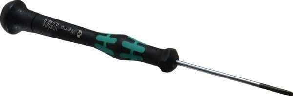 Wera - Electronic/Electrostatic Slotted Screwdriver - 60mm Blade Length, Round Shank, Ergonomic Handle - Exact Industrial Supply