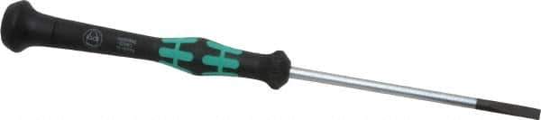 Wera - Electronic/Electrostatic Slotted Screwdriver - 80mm Blade Length, Round Shank, Ergonomic Handle - Exact Industrial Supply