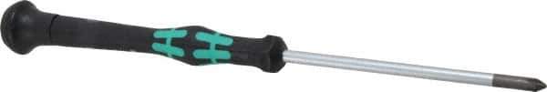 Wera - #1, 6-1/8" OAL, Electronic/Electrostatic Phillips Screwdriver - 3-1/8" Blade Length, Round Shank, Ergonomic Handle - Exact Industrial Supply