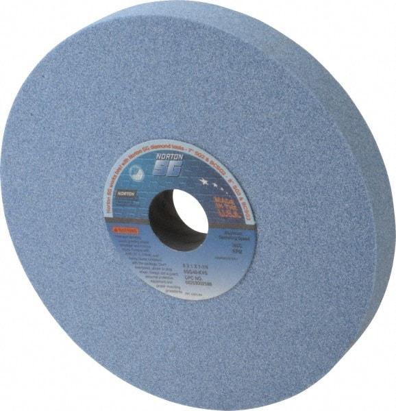 Norton - 8" Diam x 1-1/4" Hole x 1" Thick, K Hardness, 46 Grit Surface Grinding Wheel - Ceramic, Type 1, Coarse Grade, 3,600 Max RPM, Vitrified Bond, No Recess - Exact Industrial Supply