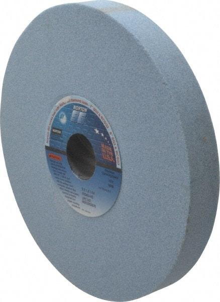 Norton - 8" Diam x 1-1/4" Hole x 1" Thick, I Hardness, 60 Grit Surface Grinding Wheel - Ceramic, Type 1, Medium Grade, 3,600 Max RPM, Vitrified Bond, No Recess - Exact Industrial Supply