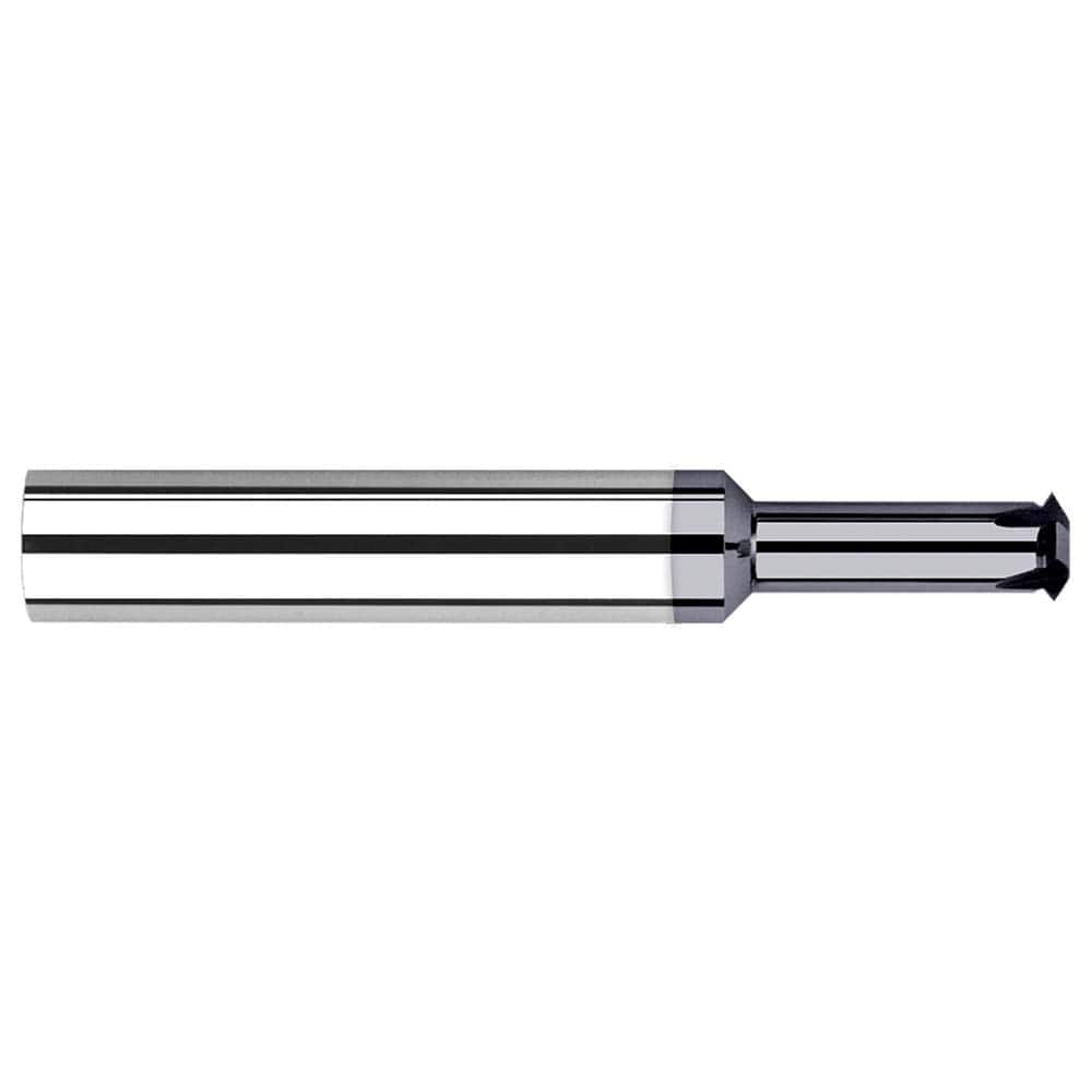Single Profile Thread Mill: 3-48 to 3-56, 48 to 56 TPI, Internal & External, 2 Flutes, Solid Carbide 0.072″ Cut Dia, 1/8″ Shank Dia, 1.5″ OAL, AlTiN Coated