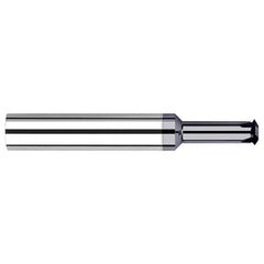 Single Profile Thread Mill: 1/4-20 to 1/4-56, 20 to 56 TPI, Internal & External, 4 Flutes, Solid Carbide 0.18″ Cut Dia, 1/4″ Shank Dia, 2.5″ OAL, AlTiN Coated