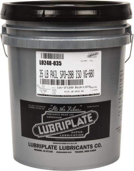 Lubriplate - 5 Gal Pail, Mineral Gear Oil - 184 SUS Viscosity at 210°F, 3314 SUS Viscosity at 100°F, ISO 680 - Exact Industrial Supply