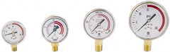 1/4 Inch NPT, 100 Max psi, Steel Case Cylinder Pressure Gauge 2 Inch Dial Diameter, All Gases