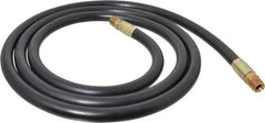 Made in USA - 1/2" Inside x 55/64" Outside Diam, 4,000 psi Working Pressure, Hydraulic Hose - 1/2-14 Thread, 120" Long, 10-1/2' Standard Coil Length, 7" Bend Radius, Nitrile Rubber, -40 to 121°C Max - Exact Industrial Supply