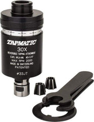Tapmatic - Model 30X, No. 0 Min Tap Capacity, 1/4 Inch Max Mild Steel Tap Capacity, JT33 Mount Tapping Head - 21600 (J116), 21700 (J117) Compatible, Includes Tap Clamping Wrenches and 2 collets, for Manual Machines - Exact Industrial Supply