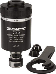 Tapmatic - Model 70X, No. 10 Min Tap Capacity, 5/8 Inch Max Mild Steel Tap Capacity, JT3 Mount Tapping Head - 24100 (J441), 24500 (J445) Compatible, Includes Tap Clamping Wrenches and 2 collets, for Manual Machines - Exact Industrial Supply