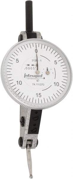 INTERAPID - 0.06 Inch Range, 0.0005 Inch Dial Graduation, Dial Test Indicator - Includes Attachments - Exact Industrial Supply