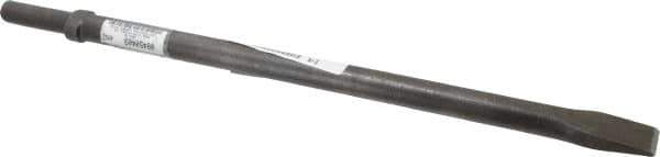 Made in USA - 1" Head Width, 18" OAL, Flat Chisel - Round Drive, 0.68" Round Shank, Alloy Steel - Exact Industrial Supply