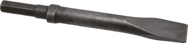 Made in USA - 1" Head Width, 9" OAL, 1/2" Shank Diam, Flat Chisel - Hex Drive, Hex Shank, Alloy Steel - Exact Industrial Supply