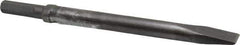 Made in USA - 1" Head Width, 12" OAL, 1/2" Shank Diam, Flat Chisel - Hex Drive, Hex Shank, Alloy Steel - Exact Industrial Supply