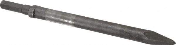 Made in USA - 12" OAL, 1/2" Shank Diam, Moil Point Chisel - Hex Drive, Hex Shank, Alloy Steel - Exact Industrial Supply