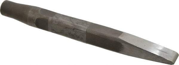 Made in USA - 15/16" Head Width, 9-1/2" OAL, Rivet Cutter Chisel - Round Drive, Round Shank, Alloy Steel - Exact Industrial Supply