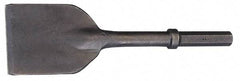 Made in USA - 5" Head Width, 11" OAL, 1-1/8" Shank Diam, Asphalt Cutter Chisel - Hex Drive, Hex Shank, Alloy Steel - Exact Industrial Supply