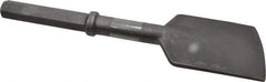 Made in USA - 5" Head Width, 17" OAL, 1-1/4" Shank Diam, Asphalt Cutter Chisel - Hex Drive, Hex Shank, Alloy Steel - Exact Industrial Supply