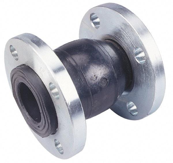 Unisource Mfg. - 2-1/2" Pipe, Neoprene Single Arch Pipe Expansion Joint - 6" Long, 3/8" Extension, 1/2" Compression, 225 Max psi, Flanged - Exact Industrial Supply