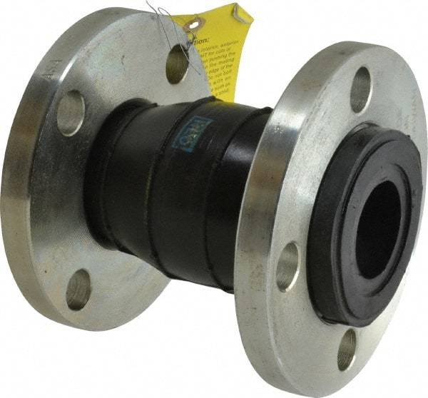 Unisource Mfg. - 2" Pipe, Neoprene Single Arch Pipe Expansion Joint - 6" Long, 3/8" Extension, 1/2" Compression, 225 Max psi, Flanged - Exact Industrial Supply