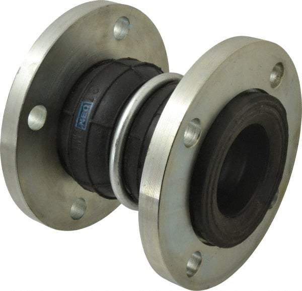 Unisource Mfg. - 3" Pipe, Neoprene Double Arch Pipe Expansion Joint - 7" Long, 1" Extension, 2" Compression, 225 Max psi, Flanged - Exact Industrial Supply