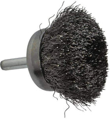 Weiler - 1-3/4" Diam, 1/4" Shank Diam, Steel Fill Cup Brush - 0.0118 Wire Diam, 3/4" Trim Length, 13,000 Max RPM - Exact Industrial Supply