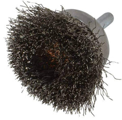 Weiler - 1-3/4" Diam, 1/4" Shank Diam, Stainless Steel Fill Cup Brush - 0.0118 Wire Diam, 3/4" Trim Length, 13,000 Max RPM - Exact Industrial Supply