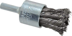 Weiler - 3/4" Brush Diam, Knotted, End Brush - 1/4" Diam Shank, 22,000 Max RPM - Exact Industrial Supply