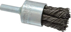 Weiler - 3/4" Brush Diam, Knotted, End Brush - 1/4" Diam Shank, 22,000 Max RPM - Exact Industrial Supply