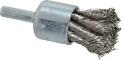Weiler - 3/4" Brush Diam, Knotted, End Brush - 1/4" Diam Shank, 22,000 Max RPM - Exact Industrial Supply