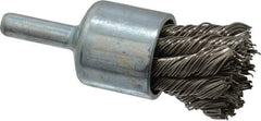 Weiler - 3/4" Brush Diam, Knotted, End Brush - 1/4" Diam Shank, 22,000 Max RPM - Exact Industrial Supply