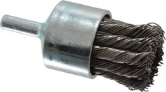 Weiler - 1-1/8" Brush Diam, Knotted, End Brush - 1/4" Diam Shank, 22,000 Max RPM - Exact Industrial Supply