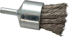 Weiler - 1-1/8" Brush Diam, Knotted, End Brush - 1/4" Diam Shank, 22,000 Max RPM - Exact Industrial Supply