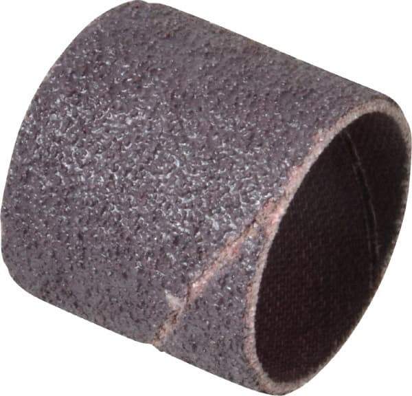 Made in USA - 50 Grit Aluminum Oxide Coated Spiral Band - 1" Diam x 1" Wide, Coarse Grade - Exact Industrial Supply