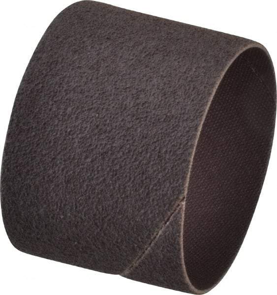 Made in USA - 80 Grit Aluminum Oxide Coated Spiral Band - 2" Diam x 1-1/2" Wide, Medium Grade - Exact Industrial Supply