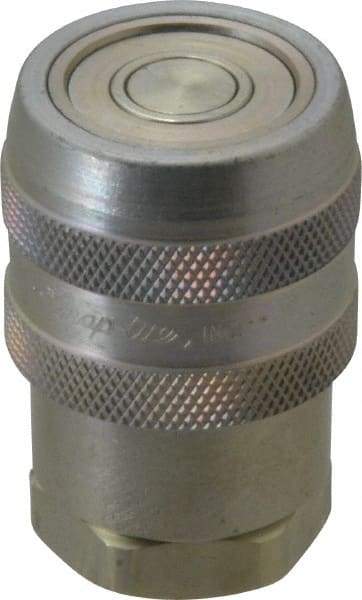 Parker - 1/2 Thread Steel Hydraulic Hose Valved Coupler - 10,000 psi, 20 GPM - Exact Industrial Supply