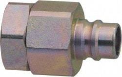 Parker - 3/8 Thread Stainless Steel Hydraulic Hose Valved Coupler - 4,000 psi, 12 GPM - Exact Industrial Supply