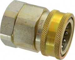 Parker - 1 Thread Steel Hydraulic Hose Valved Coupler - 2,000 psi, 80 GPM - Exact Industrial Supply