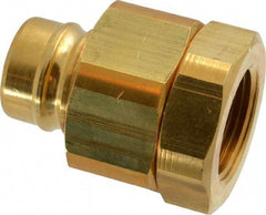 Parker - 1 Thread Brass Hydraulic Hose Valved Coupler - 1,750 psi, 80 GPM - Exact Industrial Supply