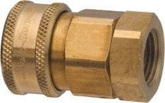 Parker - 3/4 Thread Brass Hydraulic Hose Valved Coupler - 2,000 psi, 52 GPM - Exact Industrial Supply