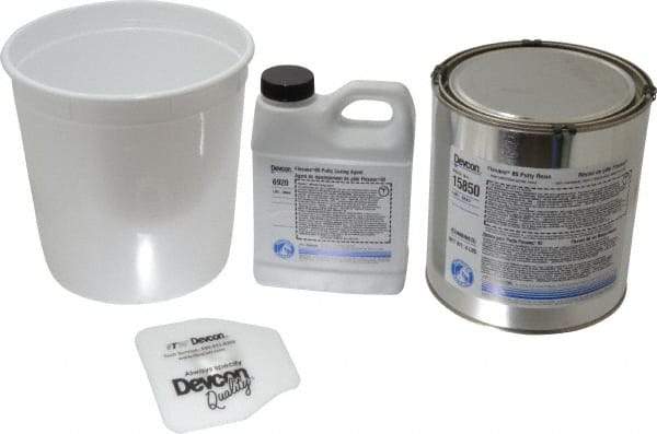 Devcon - 4 Lb Kit Black Urethane Putty - 120°F (Wet), 180°F (Dry) Max Operating Temp, 15 min Tack Free Dry Time - Exact Industrial Supply