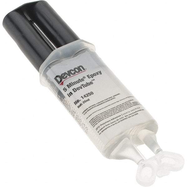 Devcon - 25 mL Tube Two Part Epoxy - 3 to 6 min Working Time, 1,900 psi Shear Strength - Exact Industrial Supply