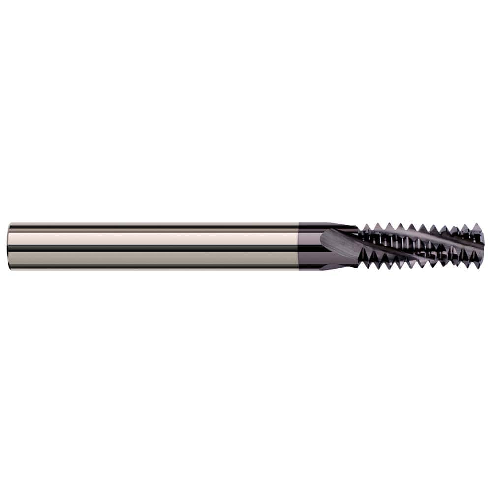 Harvey Tool - 1/2-32 Internal/External 32 TPI 3/8" Shank 6-Flute Solid Carbide Helical Flute Thread Mill - Exact Industrial Supply