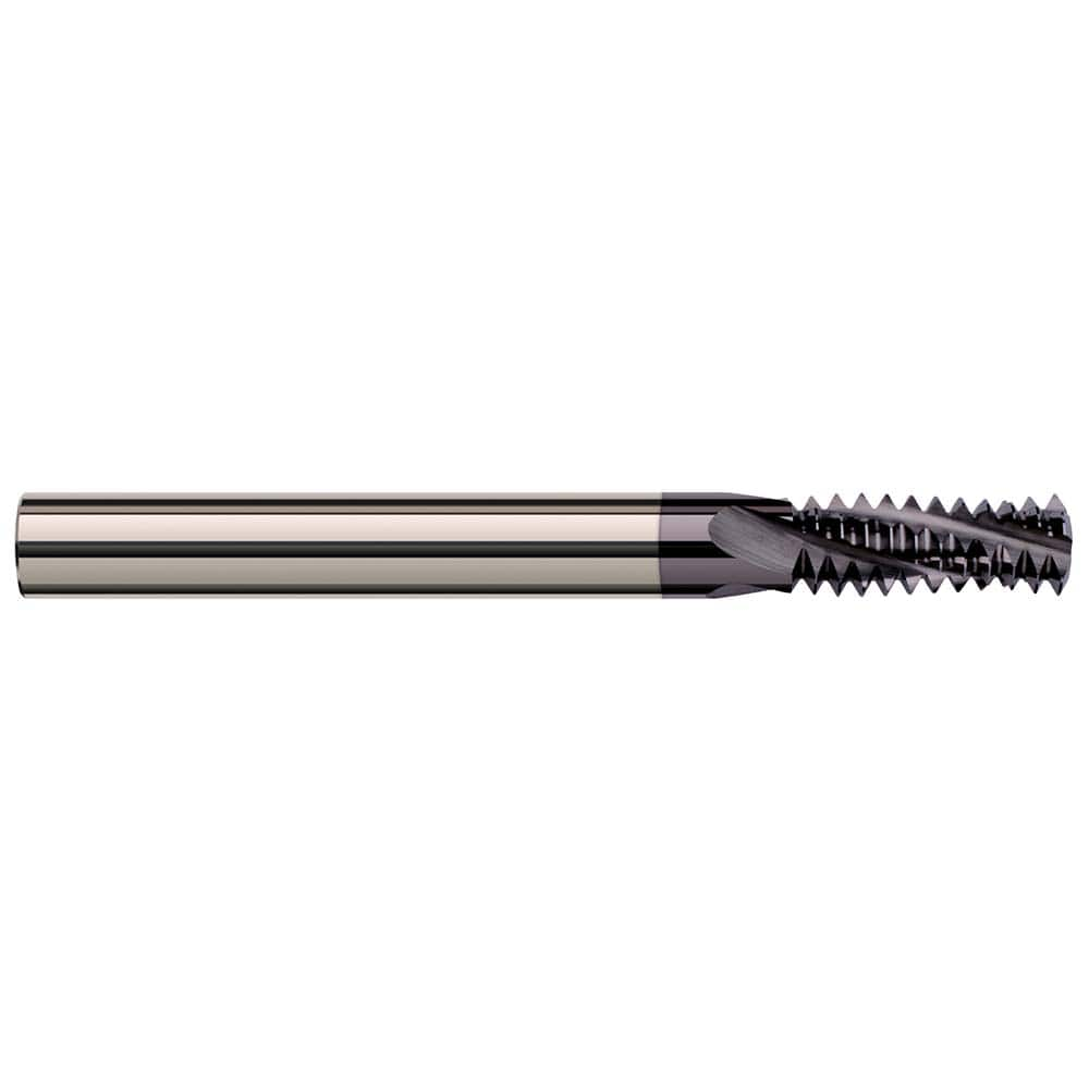 Harvey Tool - 9/16-12 Internal/External 12 TPI 3/8" Shank 4-Flute Solid Carbide Helical Flute Thread Mill - Exact Industrial Supply