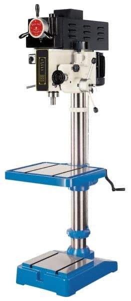 Vectrax - 20" Swing, Variable Speed Pulley Drill Press - Variable Speed, 2 hp, Three Phase - Exact Industrial Supply