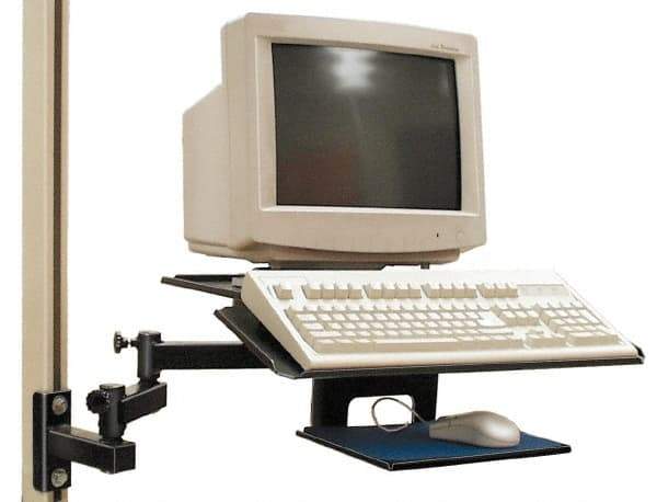 Qualtech - Steel Workbench & Workstation Combo Computer/Keyboard Tray - Use with Hubbell Workbenches - Exact Industrial Supply