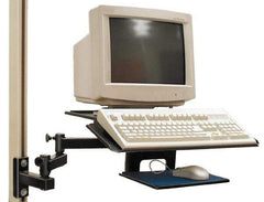 Qualtech - Steel Workbench & Workstation Combo Computer/Keyboard Tray - Use with Hubbell Workbenches - Exact Industrial Supply