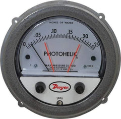 Dwyer - 25 Max psi, 4% Accuracy, NPT Thread Photohelic Pressure Switch - 1/8 Inch Thread, 1/4 Inch Water Column, 120°F Max - Exact Industrial Supply