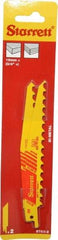 Starrett - 6" Long x 3/4" Thick, Bi-Metal Reciprocating Saw Blade - Tapered Profile, 3 TPI, Toothed Edge, Universal Shank - Exact Industrial Supply