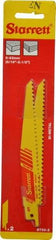 Starrett - 6" Long x 3/4" Thick, Bi-Metal Reciprocating Saw Blade - Tapered Profile, 6 TPI, Toothed Edge, Universal Shank - Exact Industrial Supply