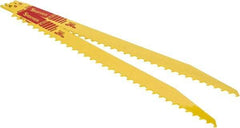Starrett - 12" Long x 3/4" Thick, Bi-Metal Reciprocating Saw Blade - Tapered Profile, 3 TPI, Toothed Edge, Universal Shank - Exact Industrial Supply